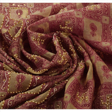 Load image into Gallery viewer, Vintage Indian Saree 100% Pure Organza Silk Hand Beaded Woven Fabric Sari Pearl
