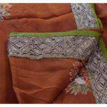 Load image into Gallery viewer, Antique Vintage Indian Saree 100% Pure Silk Hand Embroidery Fabric Sari Zari
