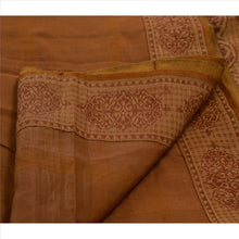 Load image into Gallery viewer, Sanskriti Vintage Indian Saree Cotton Blend Brown Woven Craft Fabric Sari
