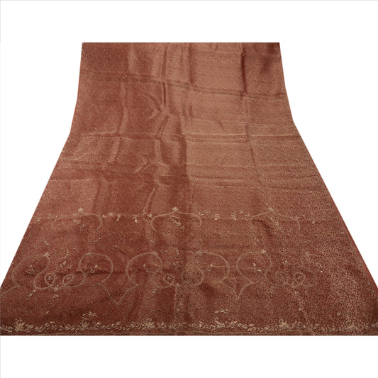 Sanskriti Vintage Antiques Vintage Indian Saree Tissue Hand Embroidery Woven Sustainable Fabric Zardozi Sari