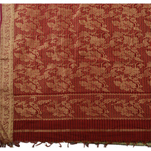 Load image into Gallery viewer, Sanskriti Vintage Indian Saree Art Silk Woven Cream Craft Fabric Floral Sari

