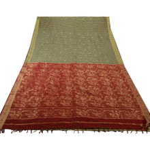 Load image into Gallery viewer, Sanskriti Vintage Indian Saree Art Silk Woven Cream Craft Fabric Floral Sari
