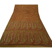 Load image into Gallery viewer, Vintage Indian Saree 100% Pure Chiffon Silk Hand Beaded Craft Fabric Green Sari
