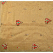 Load image into Gallery viewer, Vintage Indian Saree 100% Pure Cotton Hand Beaded Golden Craft Fabric Zari Sari
