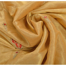 Load image into Gallery viewer, Vintage Indian Saree 100% Pure Cotton Hand Beaded Golden Craft Fabric Zari Sari
