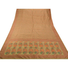 Load image into Gallery viewer, Sanskriti Vintage Indian Saree Silk Blend Woven Cream Craft Fabric Floral Sari

