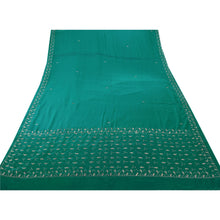 Load image into Gallery viewer, Sanskriti Vintage Indian Saree Art Silk Hand Beaded Green Craft Fabric Zari Sari
