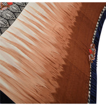 Load image into Gallery viewer, Sanskriti Vintage Indian Saree Georgette Embroidered Brown Craft Fabric Sari

