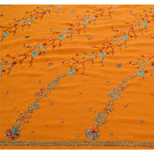 Load image into Gallery viewer, Sanskriti Vintage Indian Saree Georgette Hand Beaded Orange Fabric Sequins Sari
