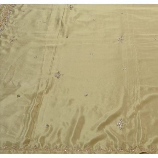 Sanskriti Vintage Indian Saree Art Silk Hand Beaded Sustainable Fabric Zari Ethnic Sari