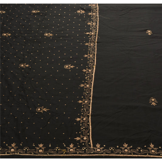 Sanskriti Vintage Antique Saree Art Silk Hand Embroidery Sustainable Fabric Premium Sari
