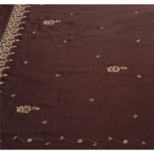 Load image into Gallery viewer, Sanskriti Vintage Brown Saree Art Silk Hand Embroidered Craft Fabric Premium Sari
