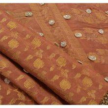 Load image into Gallery viewer, Sanskriti Vintage Indian Brown Saree 100% Pure Silk Hand Embroidery Woven Fabric Sari
