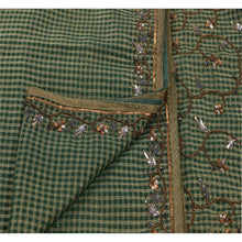 Load image into Gallery viewer, Sanskriti Vintage Indian Green Saree Georgette Hand Embroidery Woven Fabric Premium Sari
