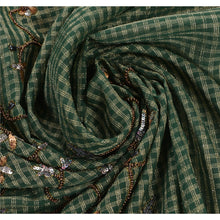 Load image into Gallery viewer, Sanskriti Vintage Indian Green Saree Georgette Hand Embroidery Woven Fabric Premium Sari
