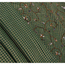 Load image into Gallery viewer, Sanskriti Vintage Indian Green Saree Georgette Hand Embroidery Woven Fabric Premium Sari
