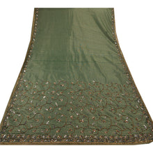 Load image into Gallery viewer, Sanskriti Vintage Indian Green Saree Georgette Hand Embroidery Woven Fabric Premium Sari
