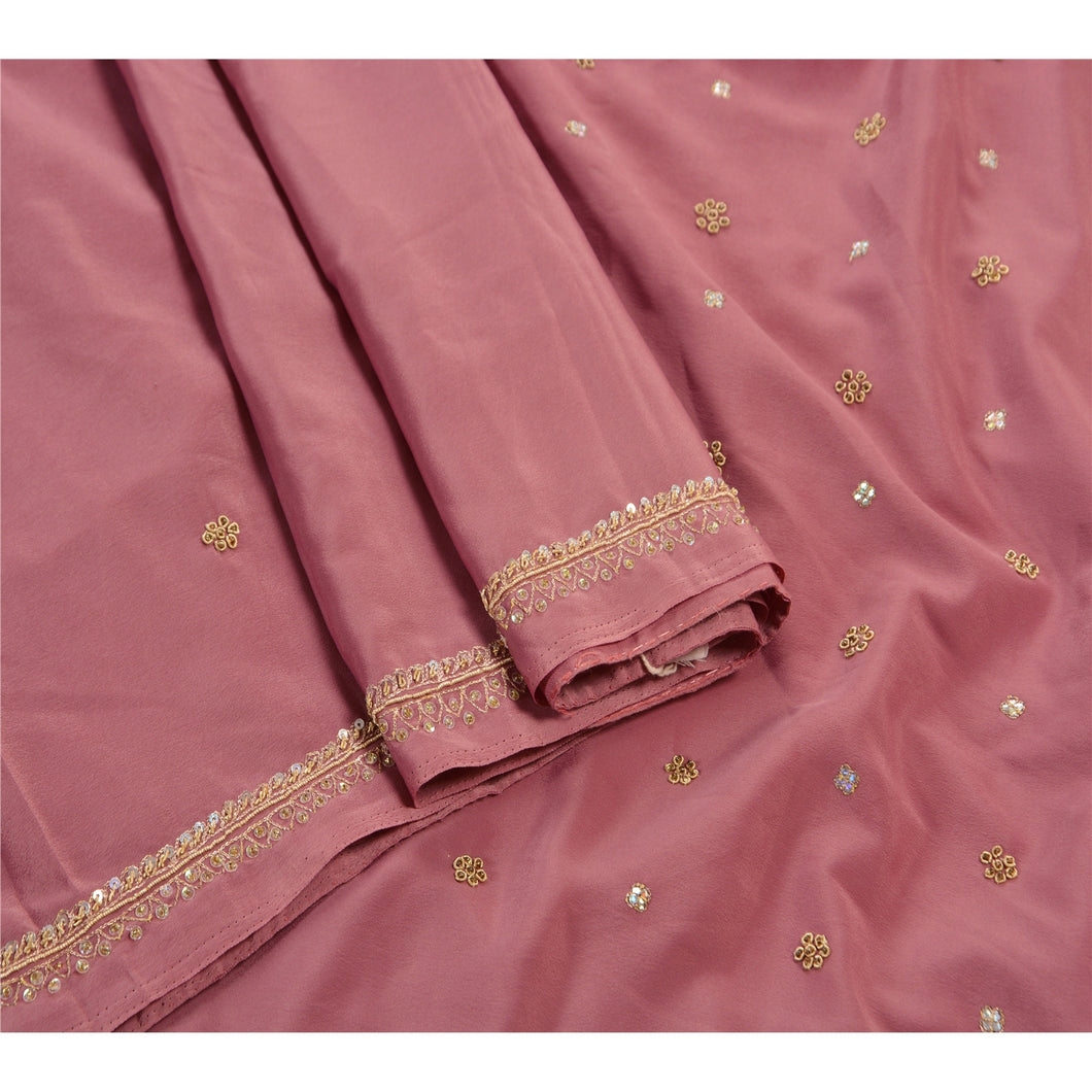 Sanskriti Vintage Indian Saree Art Silk Hand Beaded Craft Fabric Premium Sari
