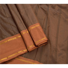 Load image into Gallery viewer, Sanskriti Vintage Indian Saree Art Silk Brown Woven Craft Fabric Sari
