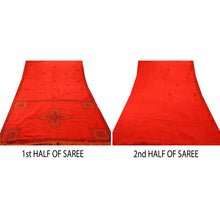 Load image into Gallery viewer, Sanskriti Vintage Indian Red Saree 100% Pure Silk Hand Beaded Fabric Premium Sari
