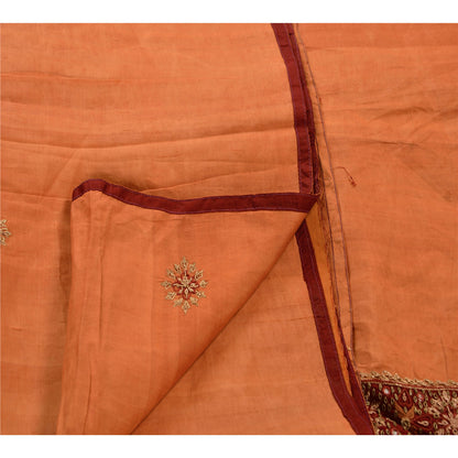 Sanskriti Vintage Saree 100% Pure Silk Hand Beaded Sustainable Fabric Ethnic Premium Sari