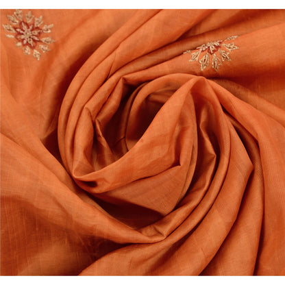 Sanskriti Vintage Saree 100% Pure Silk Hand Beaded Sustainable Fabric Ethnic Premium Sari