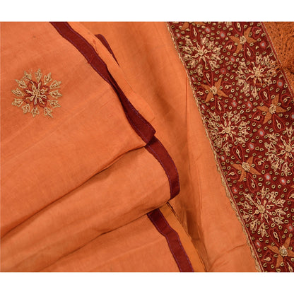 Sanskriti Vintage Saree 100% Pure Silk Hand Beaded Sustainable Fabric Ethnic Premium Sari