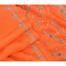 Load image into Gallery viewer, Sanskriti Vintage Saree Georgette Hand Beaded Craft Fabric Cultural Premium Sari
