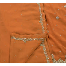 Load image into Gallery viewer, Sanskriti Vintage Orange Saree Georgette Hand Beaded Craft Fabric Ethnic Premium Sari
