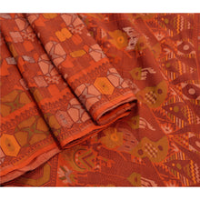 Load image into Gallery viewer, Sanskriti Antique Vintage Orange Saree 100% Pure Silk Woven Craft Fabric Premium Sari
