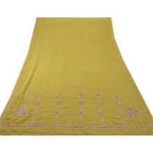 Load image into Gallery viewer, Sanskriti Vintage Indian Green Saree Georgette Hand Beaded Craft Fabric Premium Sari
