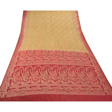 Load image into Gallery viewer, Sanskriti Vintage Indian Saree Blend Silk Cream Woven Craft Fabric Premium Sari
