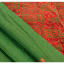 Load image into Gallery viewer, Sanskriti Vintage Indian Saree Cotton Blend Green Woven Cultural Fabric Sari
