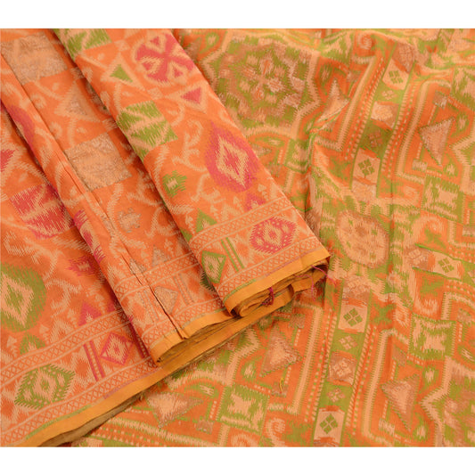 Санскритское старинное индийское сари из 100% чистого шелка, тканое ремесленное устойчивое сари из ткани