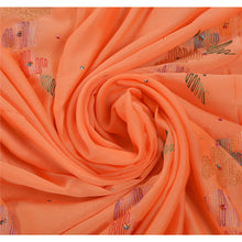 Load image into Gallery viewer, Sanskriti Vintage Indian Saree Art Silk Hand Beaded Peach Craft Fabric Sari
