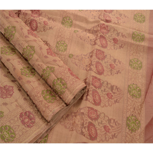 Сари Sanskriti Vintage Premium Saree из 100% натуральной органзы из шелка, тканое ремесленное экологически чистое сари