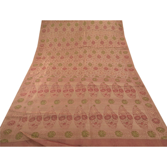 Сари Sanskriti Vintage Premium Saree из 100% натуральной органзы из шелка, тканое ремесленное экологически чистое сари