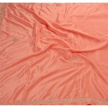 Load image into Gallery viewer, Sanskriti Vintage Peach Saree Art Silk Hand Beaded Craft Fabric Premium Sari Peach
