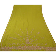 Load image into Gallery viewer, Sanskriti Antique Vintage Green Saree Georgette Hand Embroidery Fabric Premium Sari
