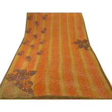 Load image into Gallery viewer, Sanskriti Vintage Indian Orange Saree 100% Pure Georgette Silk Hand Beaded Fabric Premium Sari
