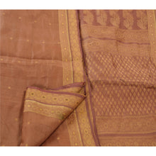 Load image into Gallery viewer, Sanskriti Vintage Indian Saree 100% Pure Silk Brown Woven Craft Fabric Sari
