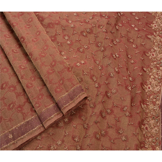 Sanskriti Vintage Saree Tissue Hand Beaded Woven Sustainable Fabric Premium Cultural Sari