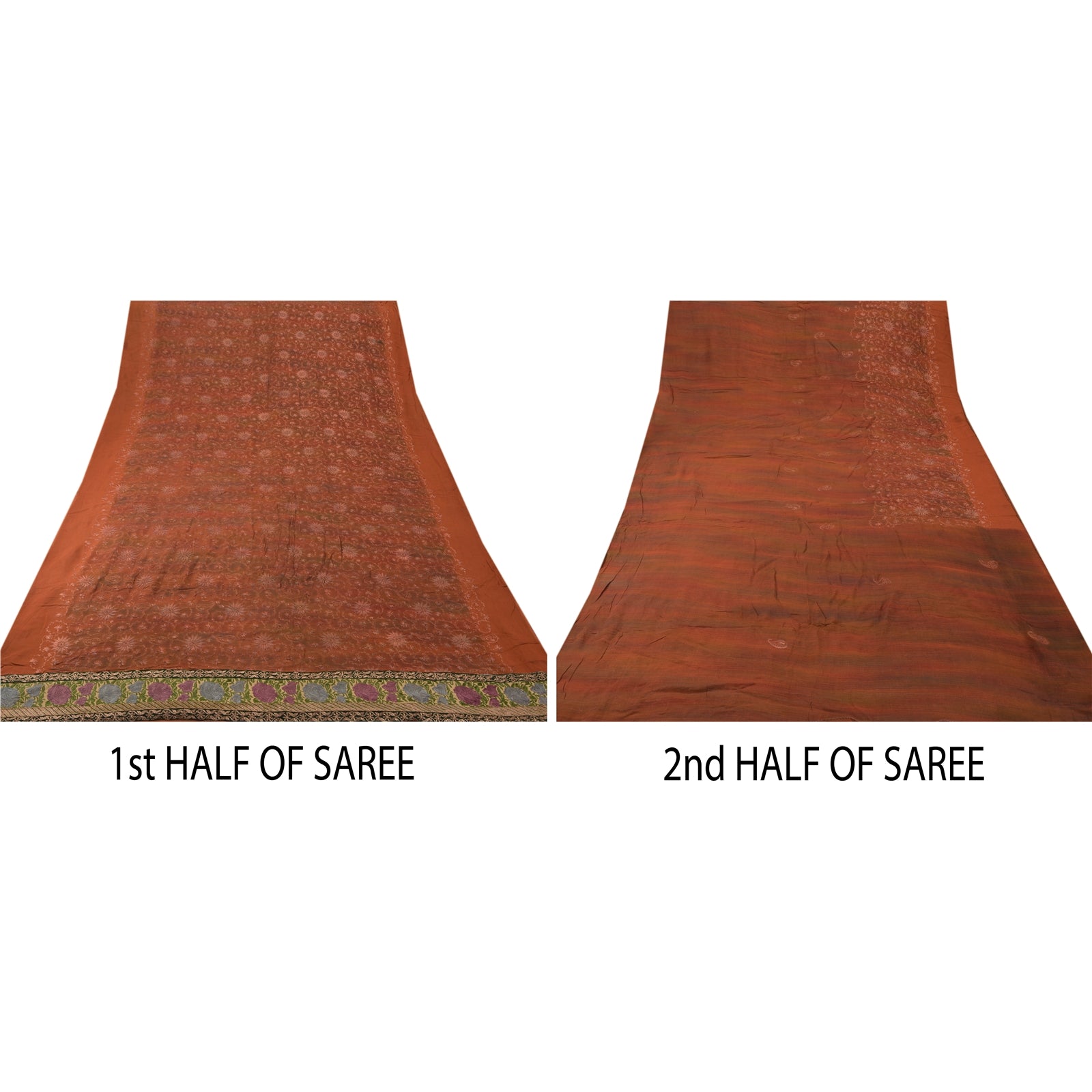 Sanskriti Vintage Saree Blend Georgette Embroidered Sustainable Fabric Premium Ethnic Sari