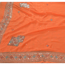 Load image into Gallery viewer, Vintage Saree Georgette Hand Beaded Fabric Premium Ethnic Sari with Blouse Piece
