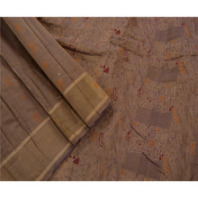 Load image into Gallery viewer, Sanskriti Vintage Indian Saree Silk Blend Woven Brown Craft Fabric Premium Sari

