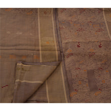 Load image into Gallery viewer, Sanskriti Vintage Indian Saree Silk Blend Woven Brown Craft Fabric Premium Sari
