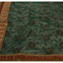 Load image into Gallery viewer, Sanskriti Antique Vintage Indian Saree Net Mesh Embroidery Fabric Premium Sari
