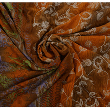 Load image into Gallery viewer, Antique Vintage Saree 100% Pure Crepe Silk Embroidered Craft Fabric Premium Sari
