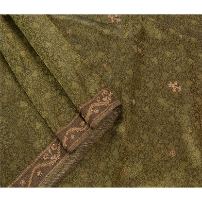 Sanskriti Vintage Indian Saree Tissue Hand Beaded Woven Sustainable Fabric Cultural Premium Sari