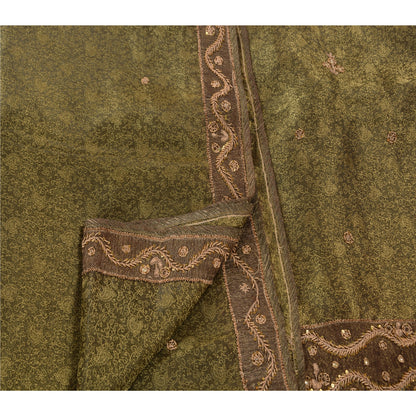 Sanskriti Vintage Indian Saree Tissue Hand Beaded Woven Sustainable Fabric Cultural Premium Sari